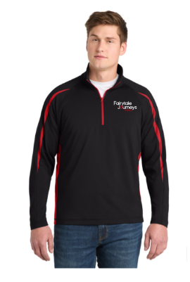 Sport-Tek Mens Sport-Wick Stretch 1/4 Zip Colorblock Pullover