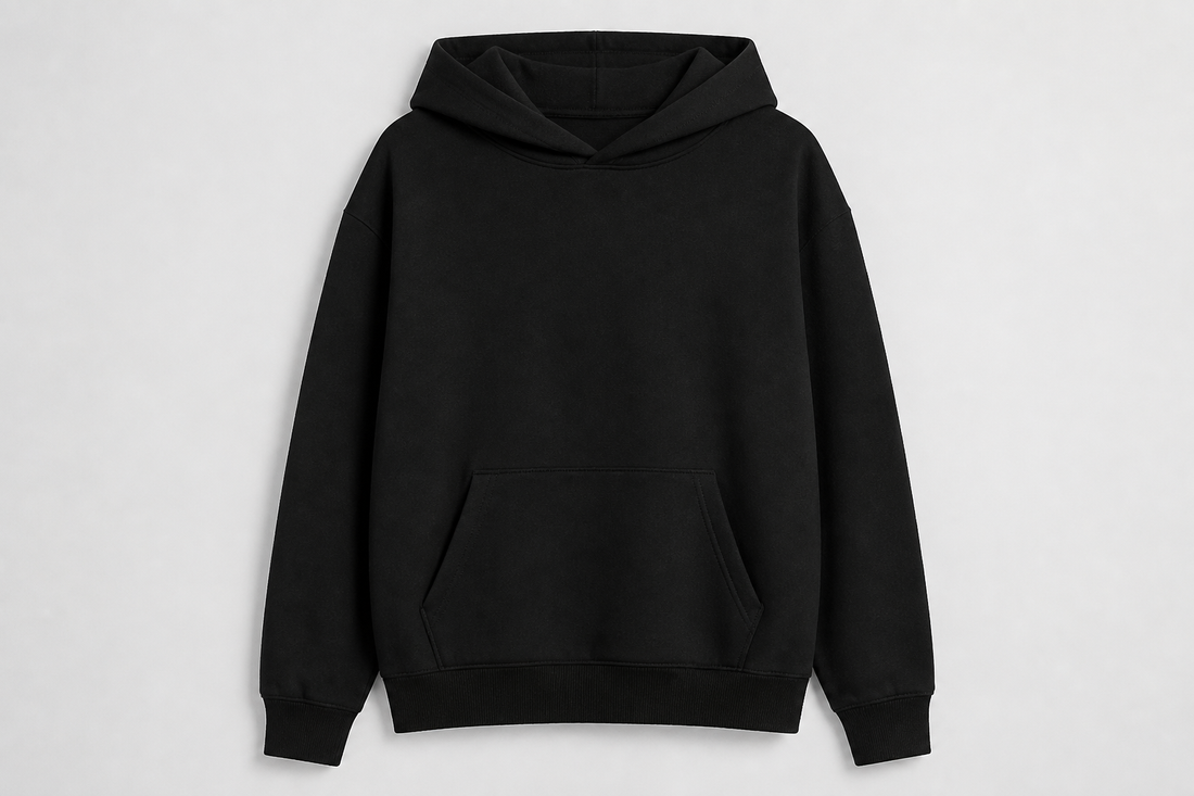 Blank black hoodie mockup