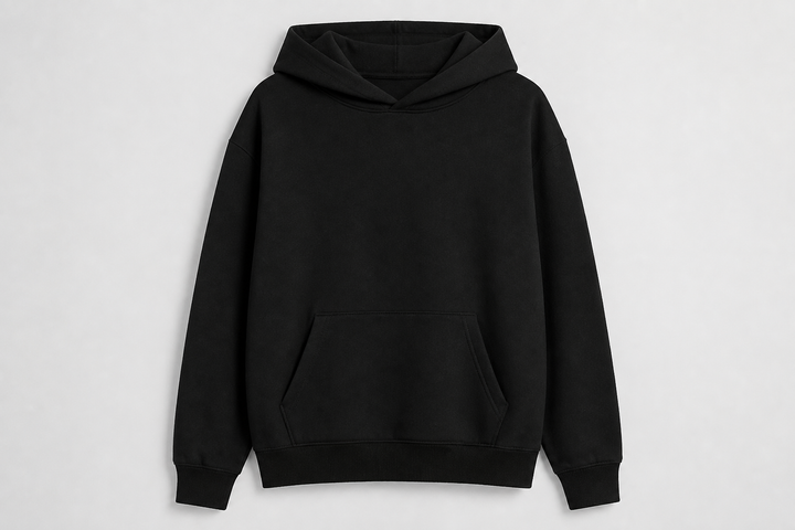 Blank black hoodie mockup